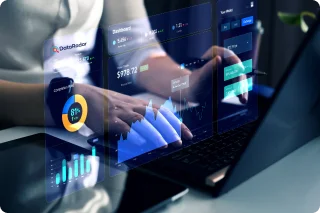 Hero banner promoting Snowflake data observability platform, featuring analytics dashboard visuals and messaging about AI-ready data, cost optimization, and unified data quality tools